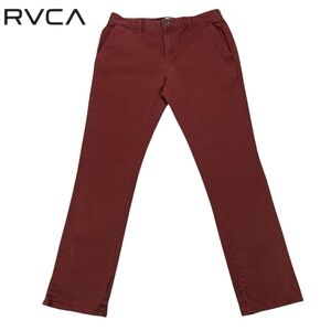 RVCA All Time Chino Pants Men’s 32 Rust Red‎ Casual Straight Leg Style